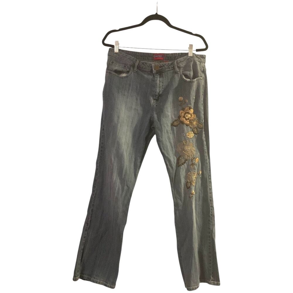 Y2K Westport Jeans Embroidered Blue 14 Cotton